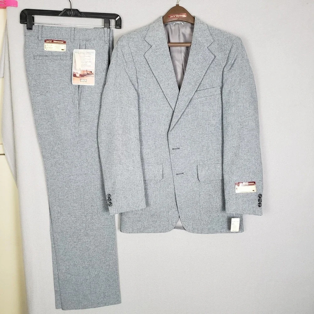 Vintage Levi's Menswear Action Slacks Pants Gray Retro 70's Style Size 30x32 NWT
